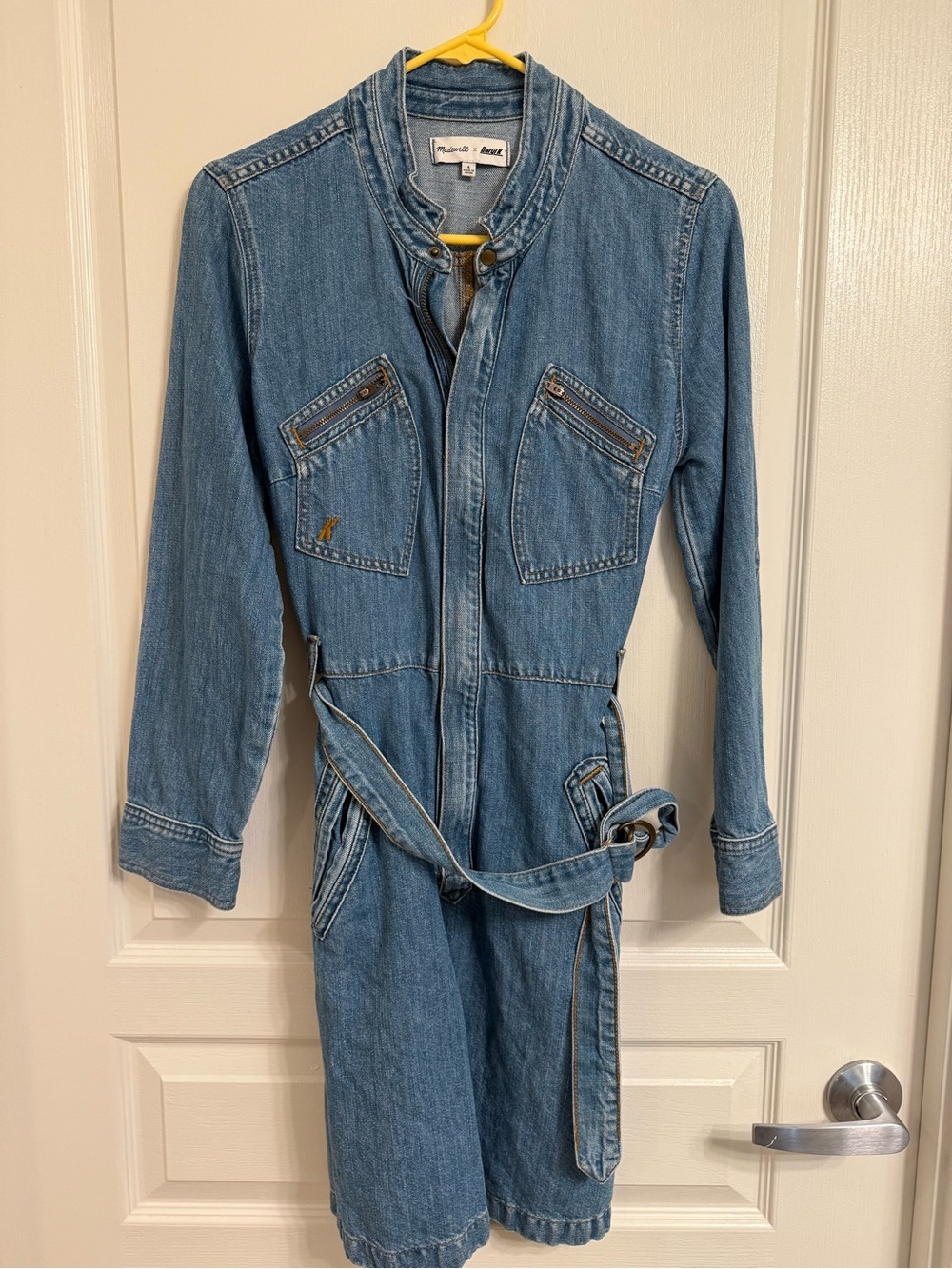 Madewell Denim Utility Jumpsuit with Belt - Light Blue